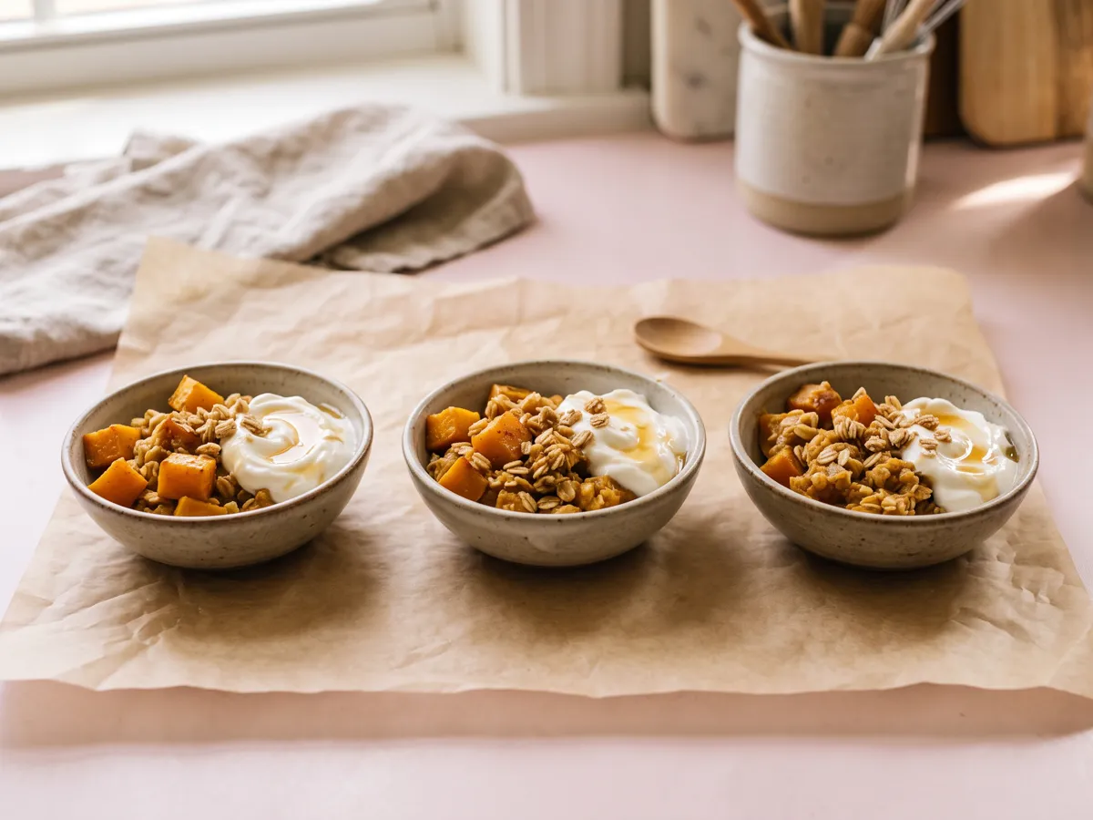 Pumpkin cubes oat softies and yogurt swirls with tiny training portions